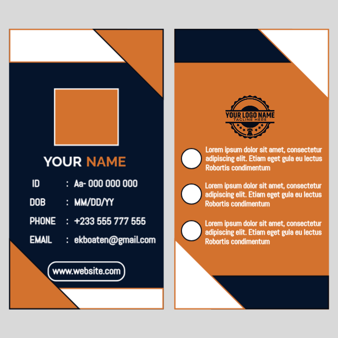 Maximalist Id Card  Square (1:1) template