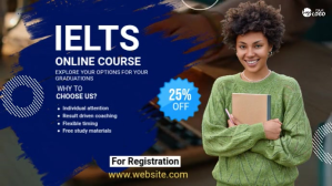 Maximalist Ielts Online Course Ad Digital Display (16:9) template