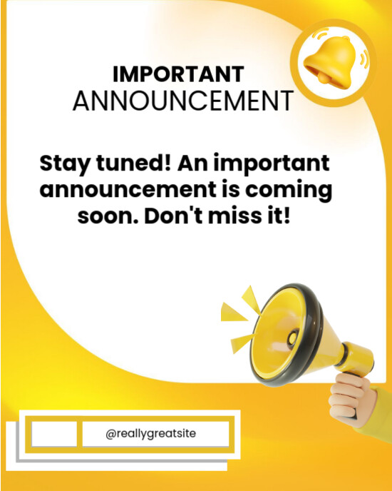 Maximalist Important Announcement Instagram Portrait template