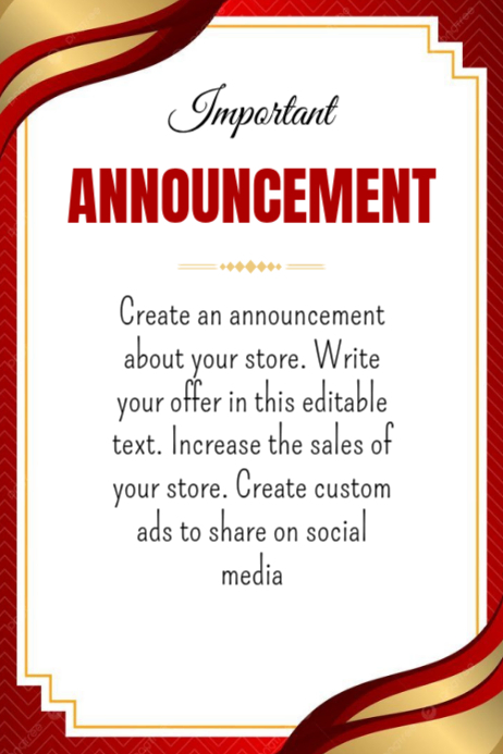 Maximalist Important Announcement Poster Template | PosterMyWall