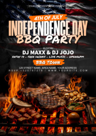 Maximalist Independence Day Bbq Party  A4 template