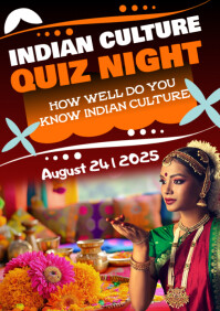 Maximalist Indian Culture Quiz Night A2 template