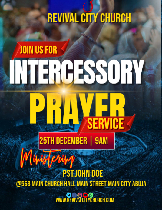 Maximalist Intercessory Prayer Service Flyer (us Letter) Template ...