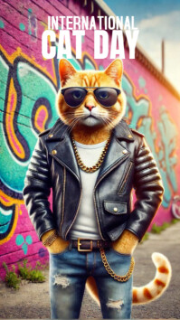 Maximalist International Cat Day  Digital Display (9:16) template