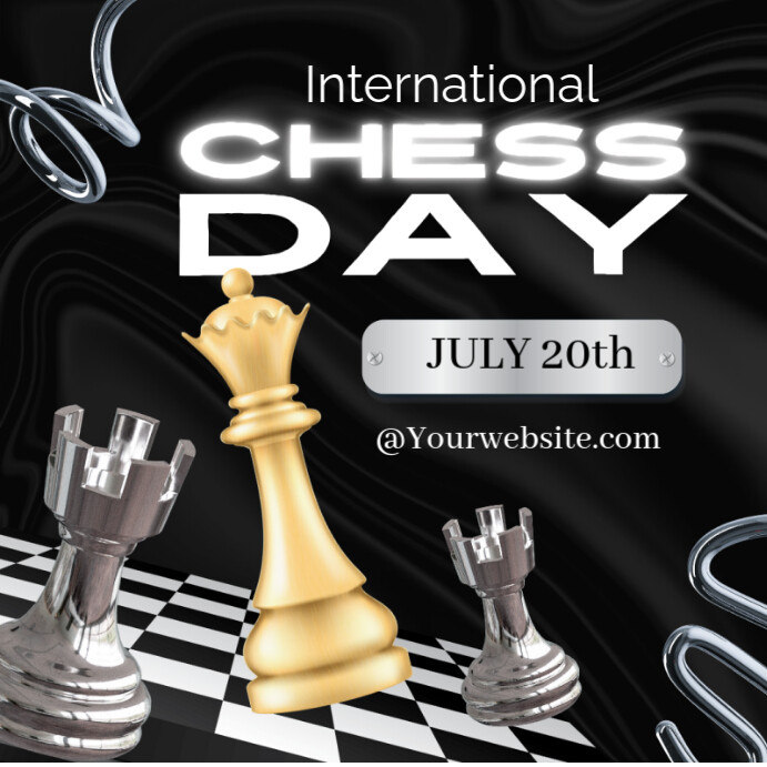 Maximalist International Chess Day Online Design Flyer/template  Instagram Post