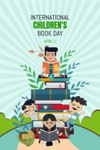 Maximalist International Children's Book Day Pinterest Graphic Pinterest-Grafik template