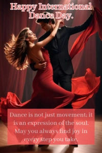 Maximalist International Dance Day Pinterest Graphic Pinterest-Grafik template