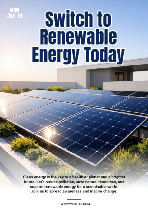 Renewable Energy Promotion A3 Template | PosterMyWall