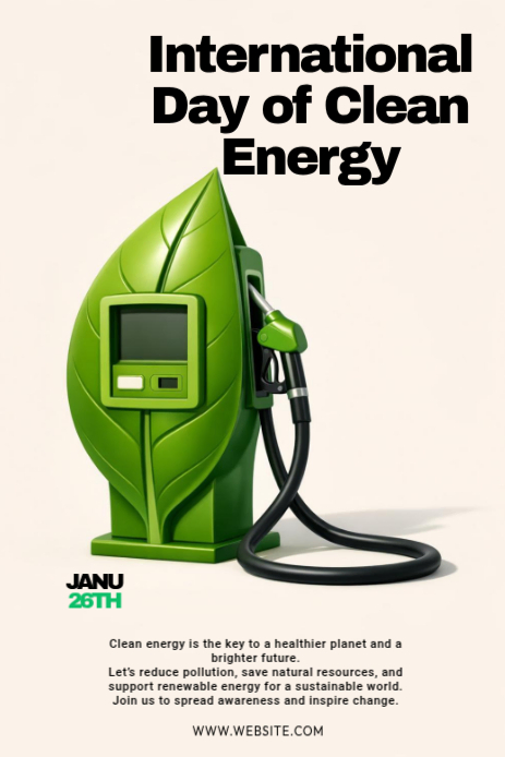Maximalist International Day Of Clean Energy Pinterest Graphic Template ...
