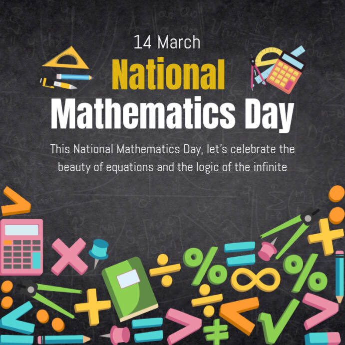 Maximalist International Day Of Mathematics  Instagram Post template