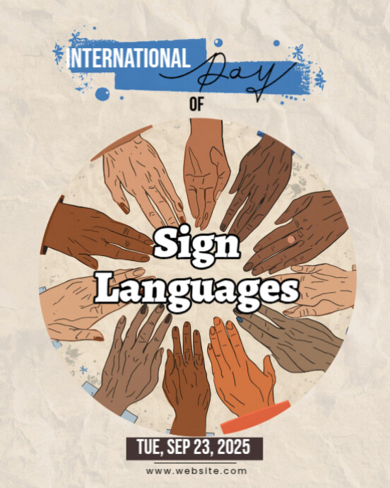 Maximalist International Day Of Sign Languages Instagram Portrait template