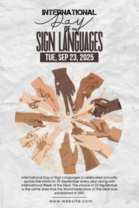 Maximalist International Day Of Sign Languages Poster template
