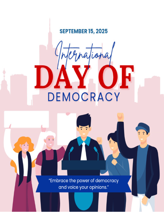 Maximalist International Democracy Day Flyer (us Letter) template