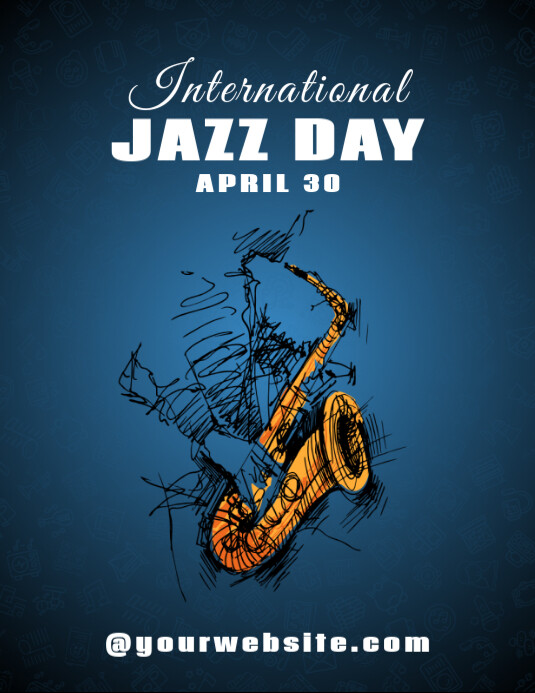 Maximalist International Jazz Day Flyer (us Letter) template