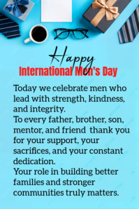 Maximalist International Mens Day  Pinterest Graphic template