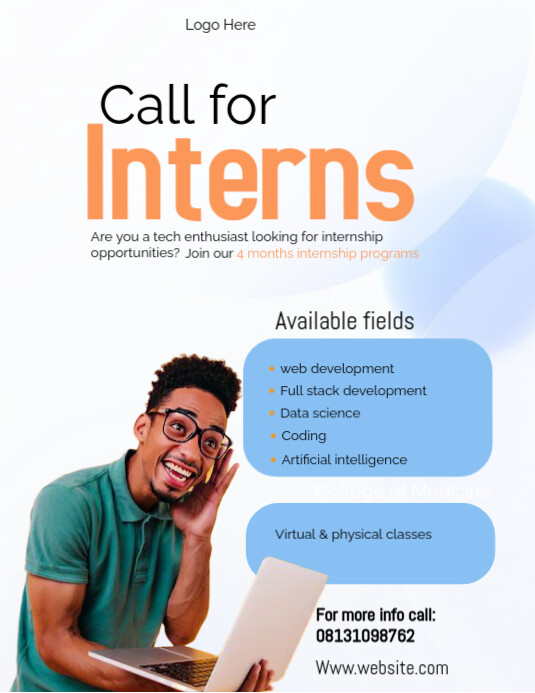 Maximalist Interns Flyer (us Letter) 传单(美国信函) template