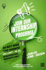 Maximalist Internship Pinterest Graphic template