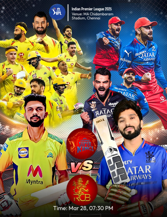 Maximalist Ipl Match Flyer (us Letter) Template | PosterMyWall