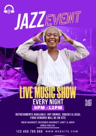 Maximalist Jazz Night Music A6 template