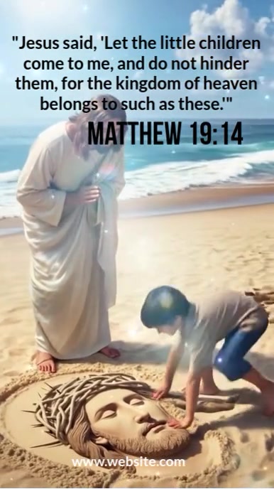 Maximalist Jesus And Kid Digital Display (9:16) template