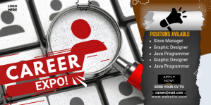 白色 Career Expo Banner Evenbrite Template
