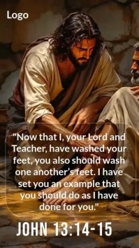 Maximalist John 13:14–15 Bible Verse Jesus Washing His Disciples’ Feet Lesson Of Humility And Servic Pantalla Digital (9:16) template