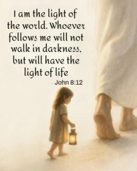 Maximalist John 8:12 Today's Bible Verse Imspiration Instagram Portrait template