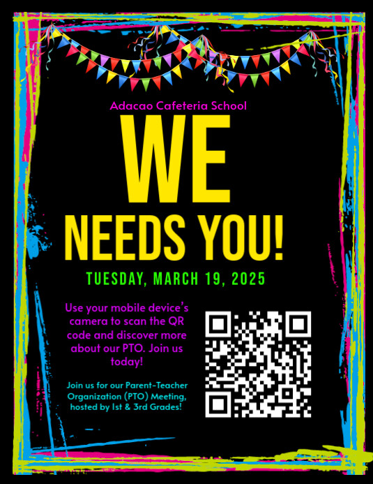 Maximalist Join The Pta Qr Code Flyer Flyer (us Letter) Pamflet (VSA Brief) template