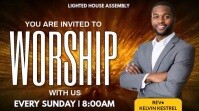 Maximalist Join Us For Worship – Editable Church Invitation Video Digital Display (16:9) template