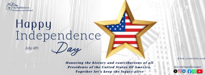 Maximalist July 4th Independence Day Facebook Cover Photo template
