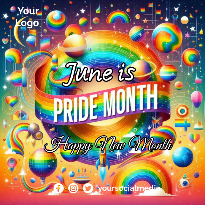 June Rabbit Pride Maximalist June Pride Month Illustrative Ins Template | PosterMyWall