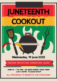 Maximalist Juneteenth Cookout A5 template