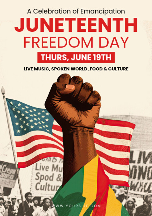 Maximalist Juneteenth Freedom Day Flyer Or Poster Template A5
