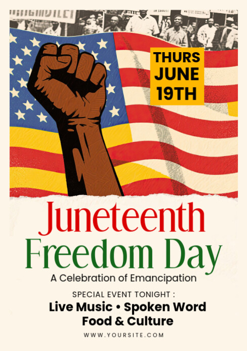 Maximalist Juneteenth Freedom Day Flyer Or Poster Template A5