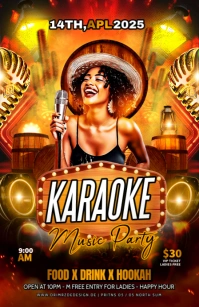 Maximalist Karaoke Music Party Half Page Wide template