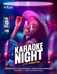 Maximalist Karaoke Night Flyer (us Letter) Iflaya (Incwadi ye-US) template