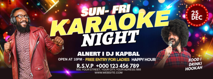 Maximalist Karaoke Party Facebook Cover Photo template