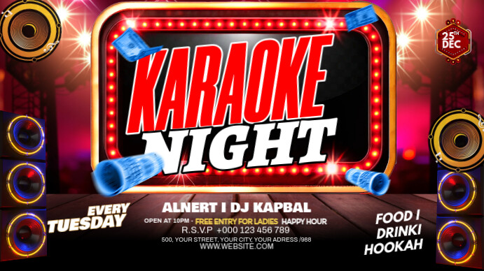Maximalist Karaoke Party Youtube Channel Cover Photo template