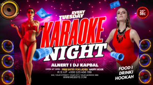Lila Karaoke Night Coverfoto til YouTube-kanal Template