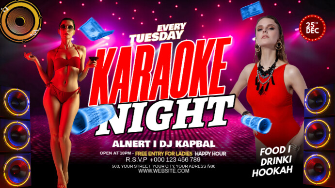 Maximalist Karaoke Party Youtube Channel Cover Photo template