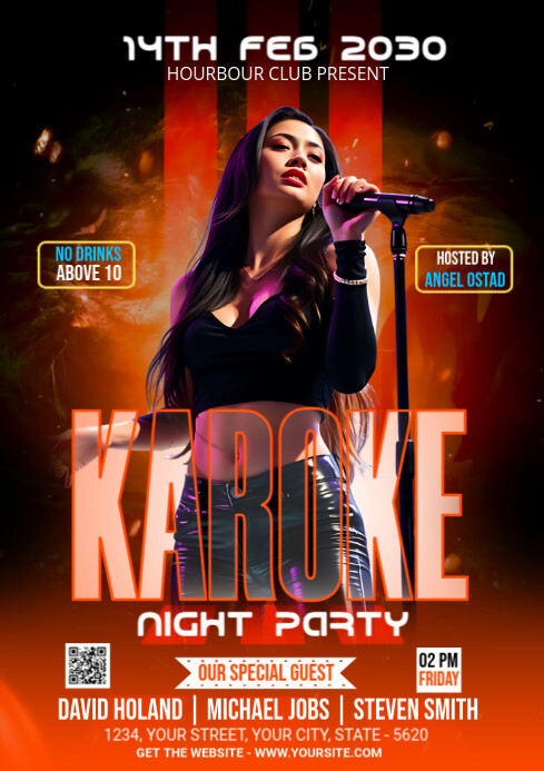 Maximalist Karoke Night Party A4 template