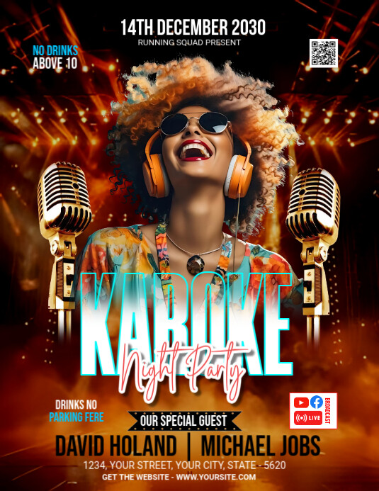 Maximalist Karoke Party Flyer (us Letter) Pamflet (VSA Brief) template