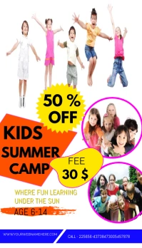 Maximalist Kids Summer Camp Kartu Bisnis template