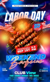 Maximalist Labor Day BBQ Cookout Holiday Celebration Template Us Legal Amerikansk lov