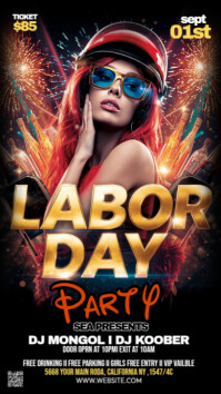 Noir Labor Day Party Facebook Story Template