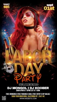 Maximalist Labor Day Party Facebook Story template