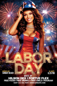 Maximalist Labor Day Party Poster template