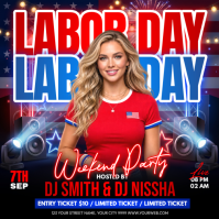 Black Labor Day Weekend Party Publicação no Instagram Template