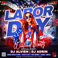 Labor Day Weekend Party Instagram na Post Template