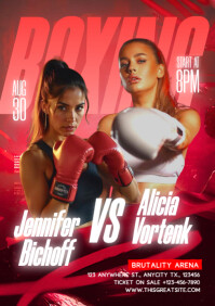 Maximalist Ladies Boxing Match A4 template
